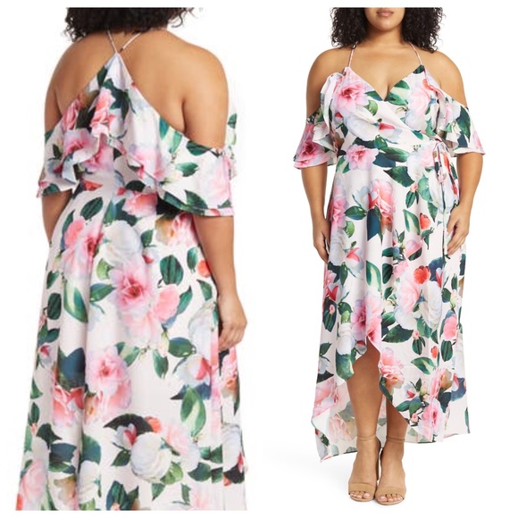 NWT CITY CHIC Garden Maxi Dress Pink Size 18 - Picture 3 of 16